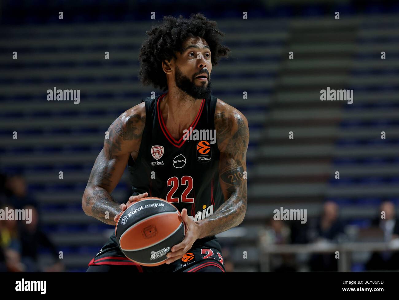 Belgrade, Serbie. 16 octobre 2025. Tyler Dorsey de l'Olympiacos lors du match de basket-ball Euroleague entre le Maccabi tel-Aviv et l'Olympiacos le 16 octobre. 2025. À Belgrade (Serbie). (Photo de Pedja Milosavljevic/STARSPORT ©) Banque D'Images