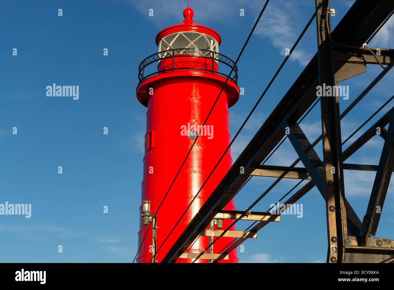 Le phare intérieur historique de Grand Haven South Pierhead à Grand Haven, Michigan, États-Unis. Banque D'Images