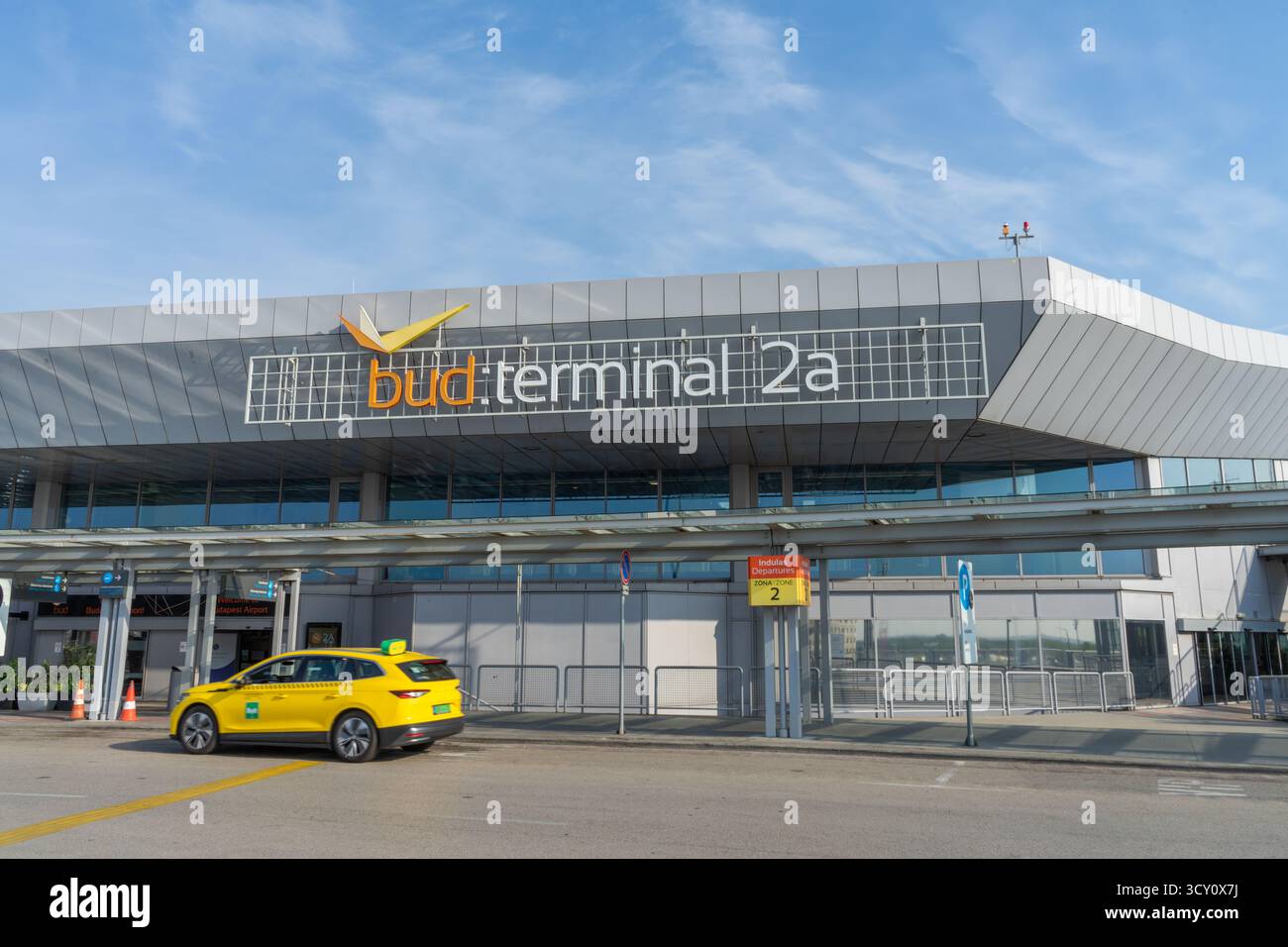 Budapest Ferenc Liszt International Airport terminal 2A, la principale plaque tournante hongroise pour le transport aérien européen et mondial. Banque D'Images