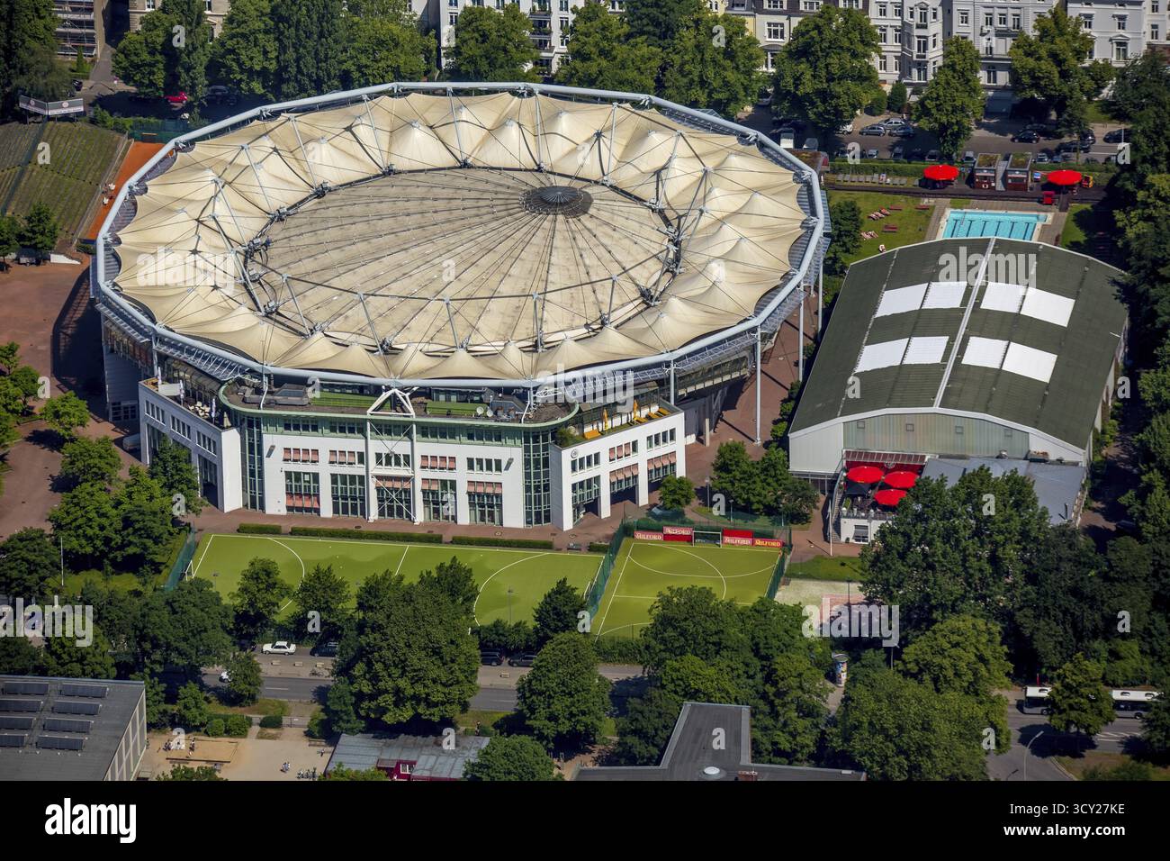 Courts de tennis Rothenbaum, Rothenbaum Sport GmbH, Hambourg, ville libre et hanséatique de Hambourg, Allemagne, Europe, vue aérienne, vue plongeante, ph aérien Banque D'Images