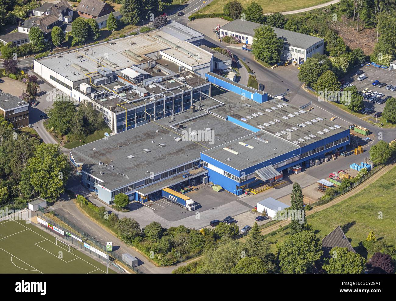 Photographie aérienne, Gennebreck, Wicke GmbH, Herzkamp, Sprockhoevel, région de la Ruhr, Rhénanie-du-Nord-Westphalie, Allemagne, service interentreprises, DE, Ennepe-Ruh Banque D'Images