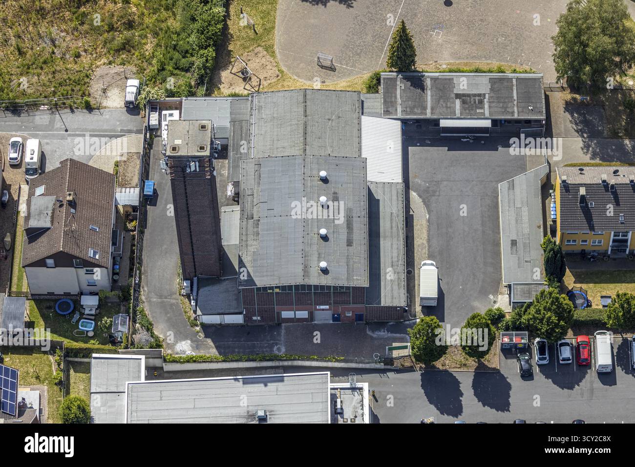 Vue aérienne, Oender Kultur und Soziales e.V., Lindenallee, Unnaer Strasse, Werl, Soester Boerde, Rhénanie du Nord-Westphalie, Allemagne Banque D'Images