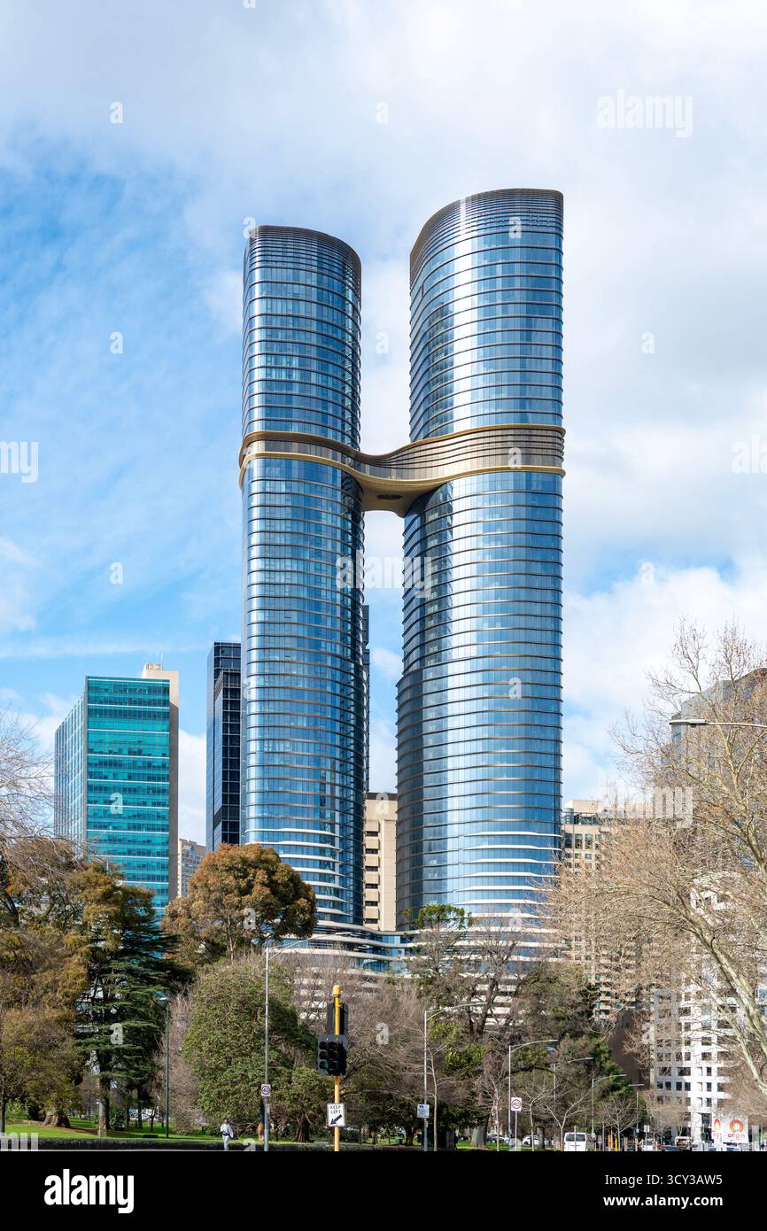Twin Towers Building, Exhibition St, Melbourne, Victoria, Australie Banque D'Images