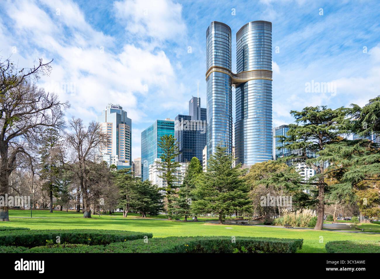 Twin Towers Building, Exhibition St, Melbourne, Victoria, Australie Banque D'Images