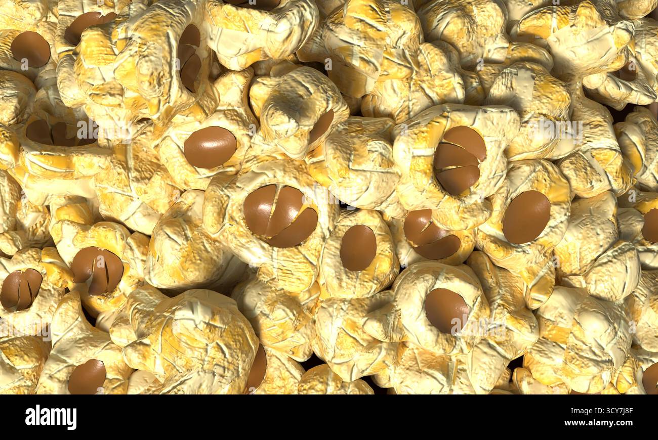 Popcorn snack aliment jaune orange couleur nourriture cinéma cinéma film savoureux délicieux popcorn divertissement salé croustillant film de popcorn doux fond wa Banque D'Images