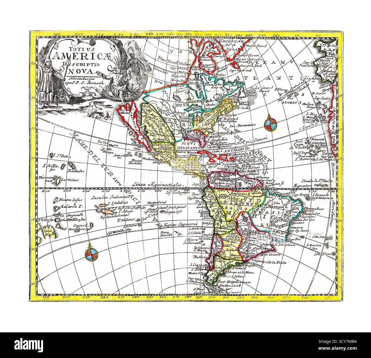 Une nouvelle description de l'ensemble de l'Amérique - carte antique du 17ème siècle de l'Amérique du Nord et du Sud - carte de cartographie coloniale et d'exploration Banque D'Images Une nouvelle description de l'ensemble de l'Amérique - carte antique du 17ème siècle de l'Amérique du Nord et du Sud - carte de cartographie coloniale et d'exploration Banque D'Images