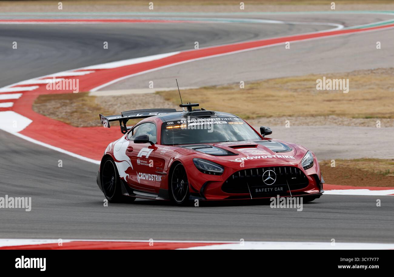 FIA Mercedes-AMG GT Black Series Safety car 500e anniversaire du Grand Prix des États-Unis de formule 1 2025, 19e manche du Championnat du monde de formule 1 2025 de la FIA du 17 au 19 octobre 2025 sur le circuit des Amériques, à Austin, Texas, États-Unis d'Amérique Banque D'Images