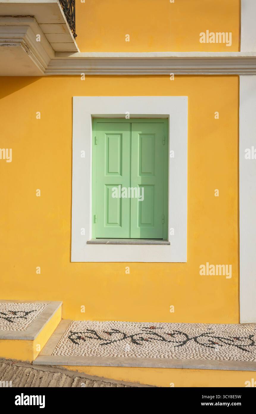 Maison traditionnelle, Chorio, île de Symi, îles du Dodécanèse, Grèce Banque D'Images