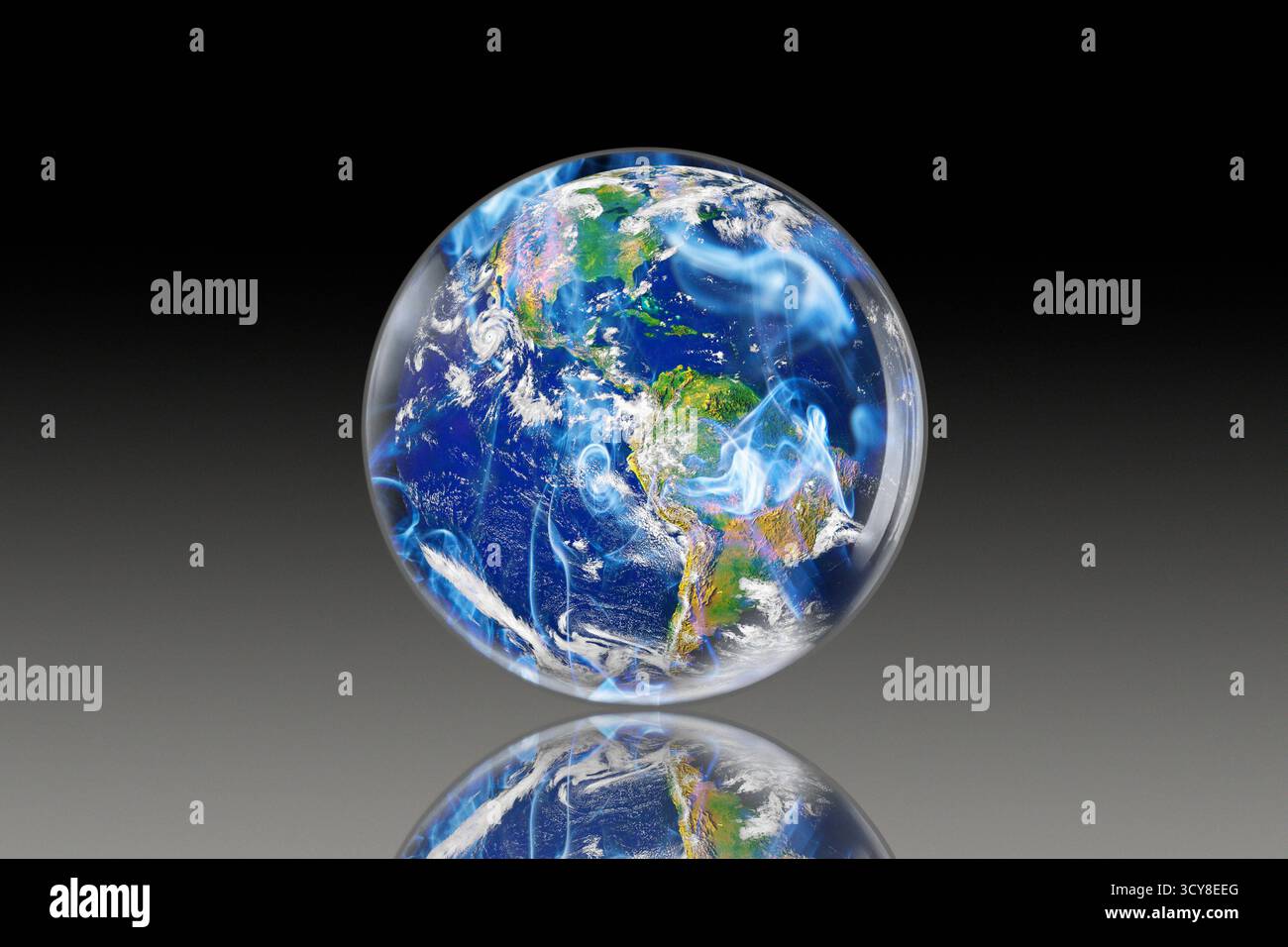 Illustration conceptuelle d'une Terre future. Banque D'Images