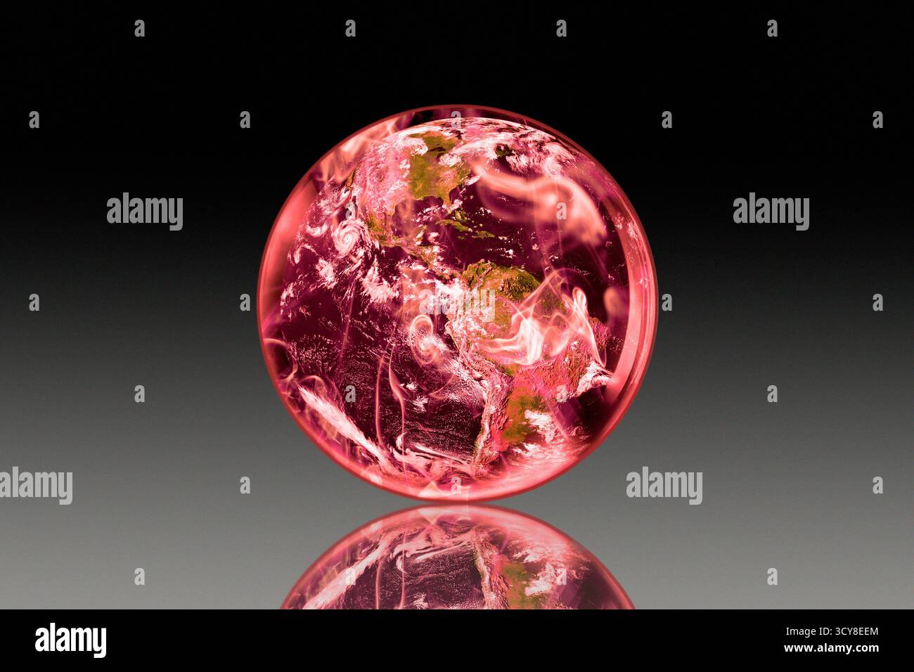 Illustration conceptuelle d'une Terre future. Banque D'Images