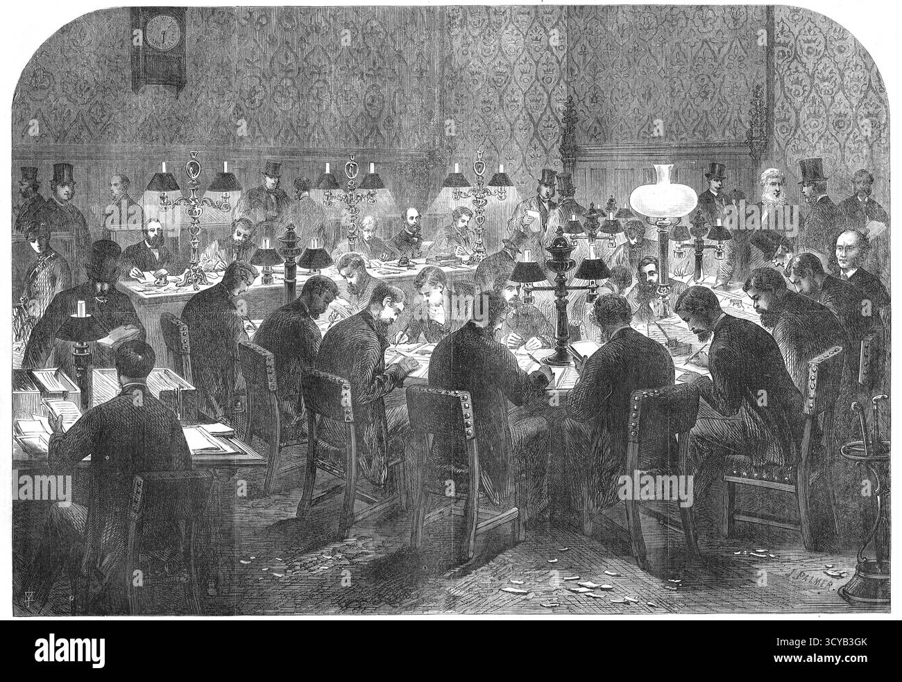 La salle des journalistes, la Chambre des communes, au XIXe siècle Banque D'Images