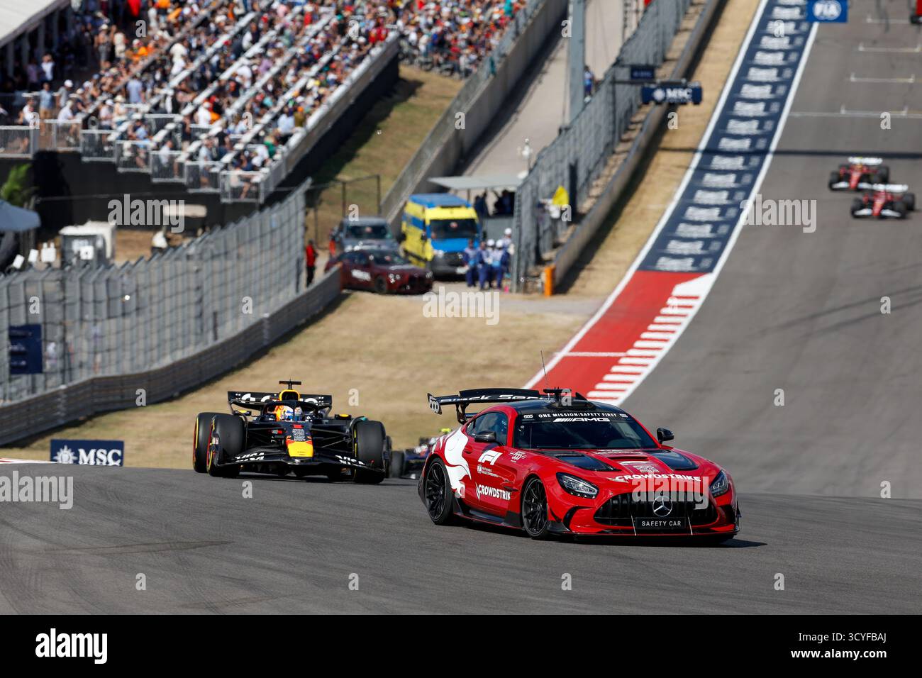 FIA Mercedes-AMG GT Black Series Safety car lors du Grand Prix de formule 1 des États-Unis 2025, 19e manche du Championnat du monde de formule 1 2025 de la FIA du 17 au 19 octobre 2025 sur le circuit des Amériques, à Austin, Texas, États-Unis d'Amérique Banque D'Images
