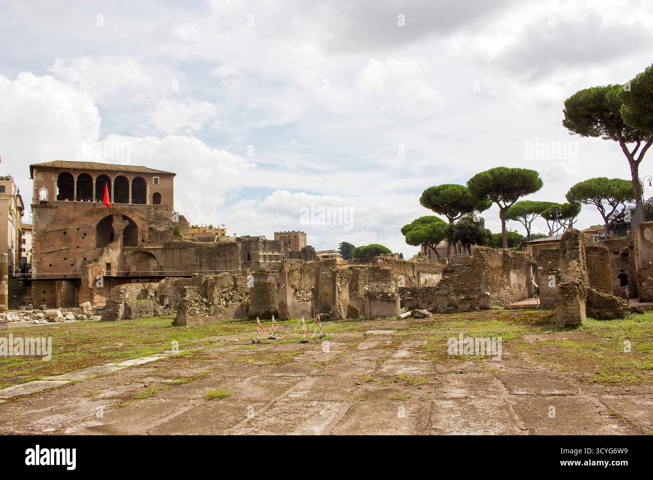Ruines de l'ancien Forum Romanum à Rome, fouilles, Rome, Italie Banque D'Images