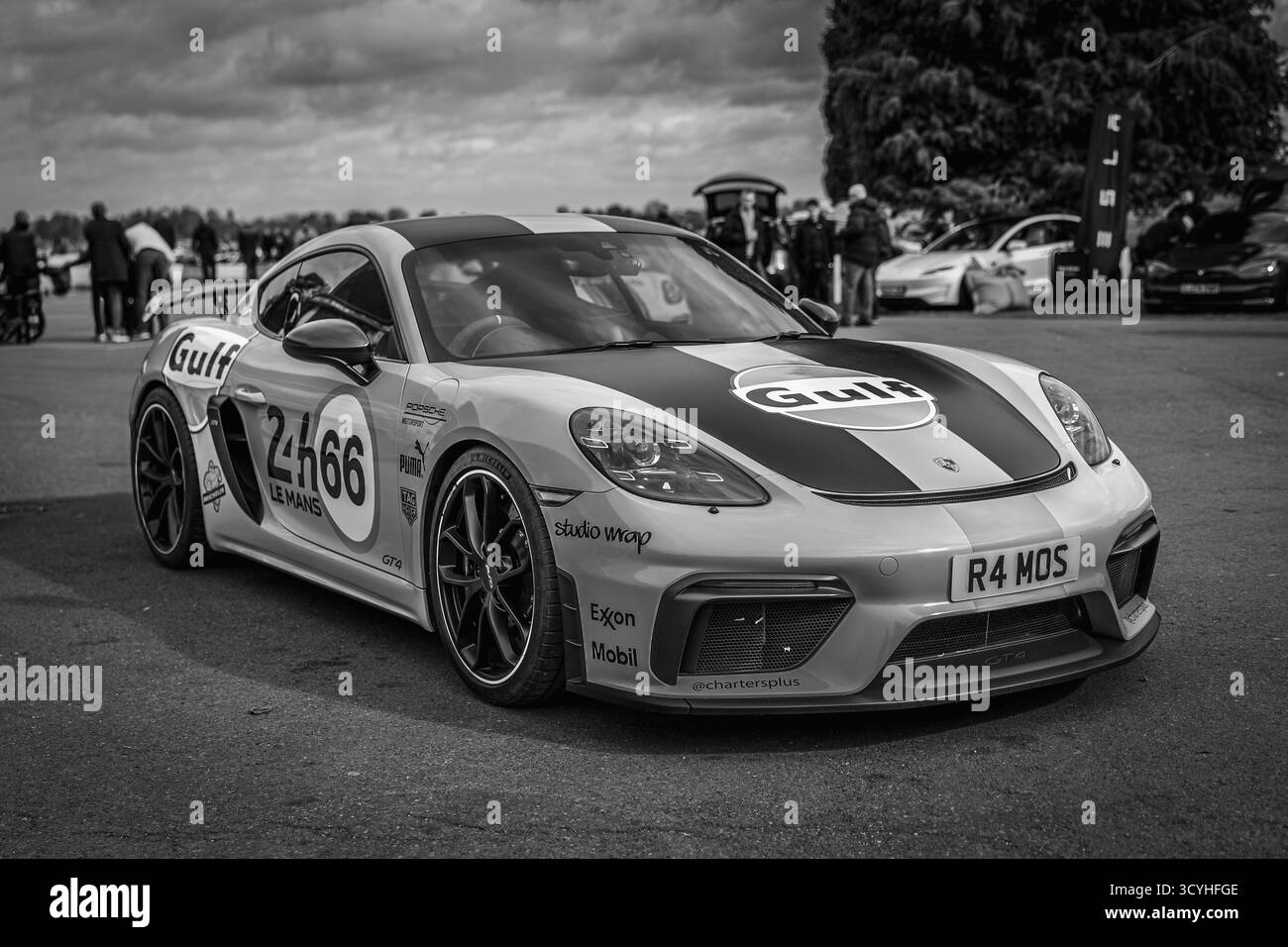 Porsche 718 Cayman GTS 2020, exposée au Bicester Motion Scramble qui s'est tenu le 5 octobre 2025. Banque D'Images