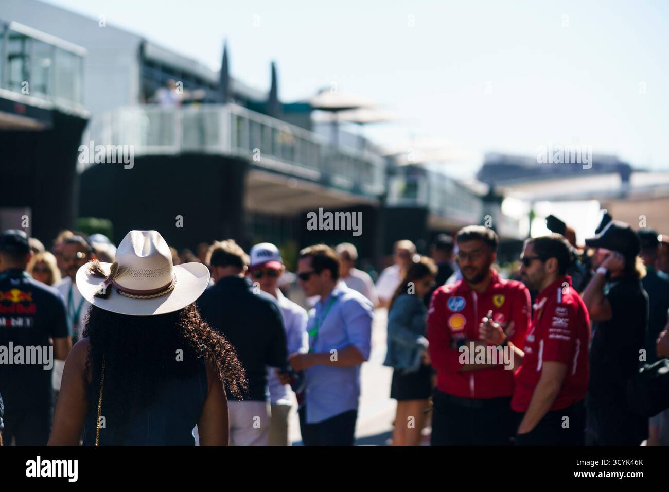 Austin, États-Unis. 19 octobre 2025. Le paddock est vu lors du Grand Prix de formule 1 des États-Unis sur le circuit of the Americas à Austin, Texas, le dimanche 19 octobre 2025. Photo de Greg Nash/UPI crédit : UPI/Alamy Live News Banque D'Images