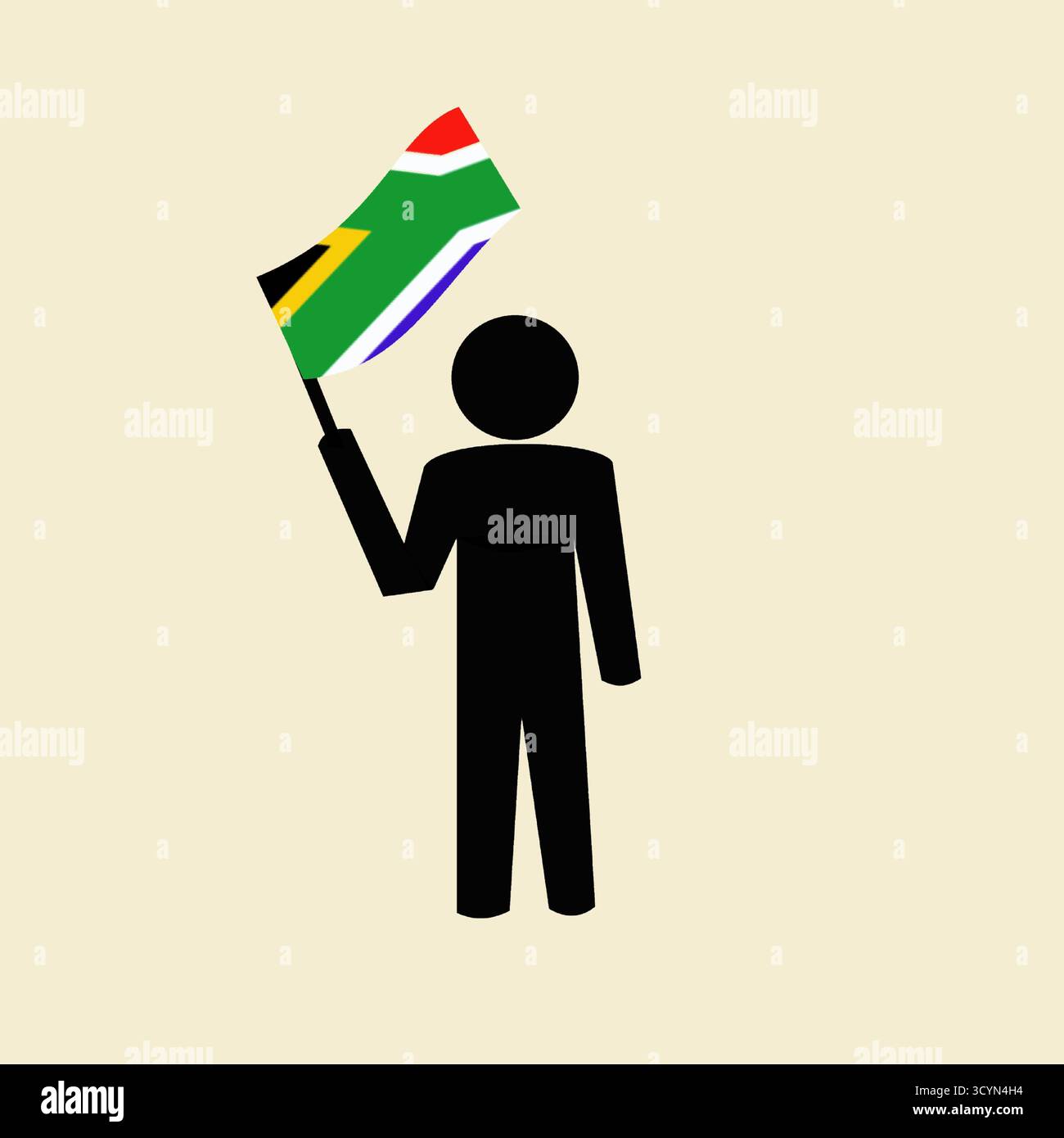 icône humaine tenant le drapeau de l'afrique africaine dans un concept de support de main Illustration de Vecteur