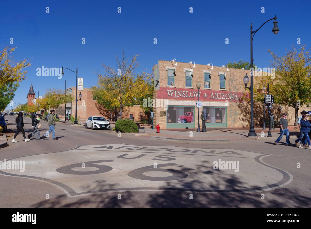 Standing on the Corner hommage à la chanson des Eagles Take It Easy. Banque D'Images