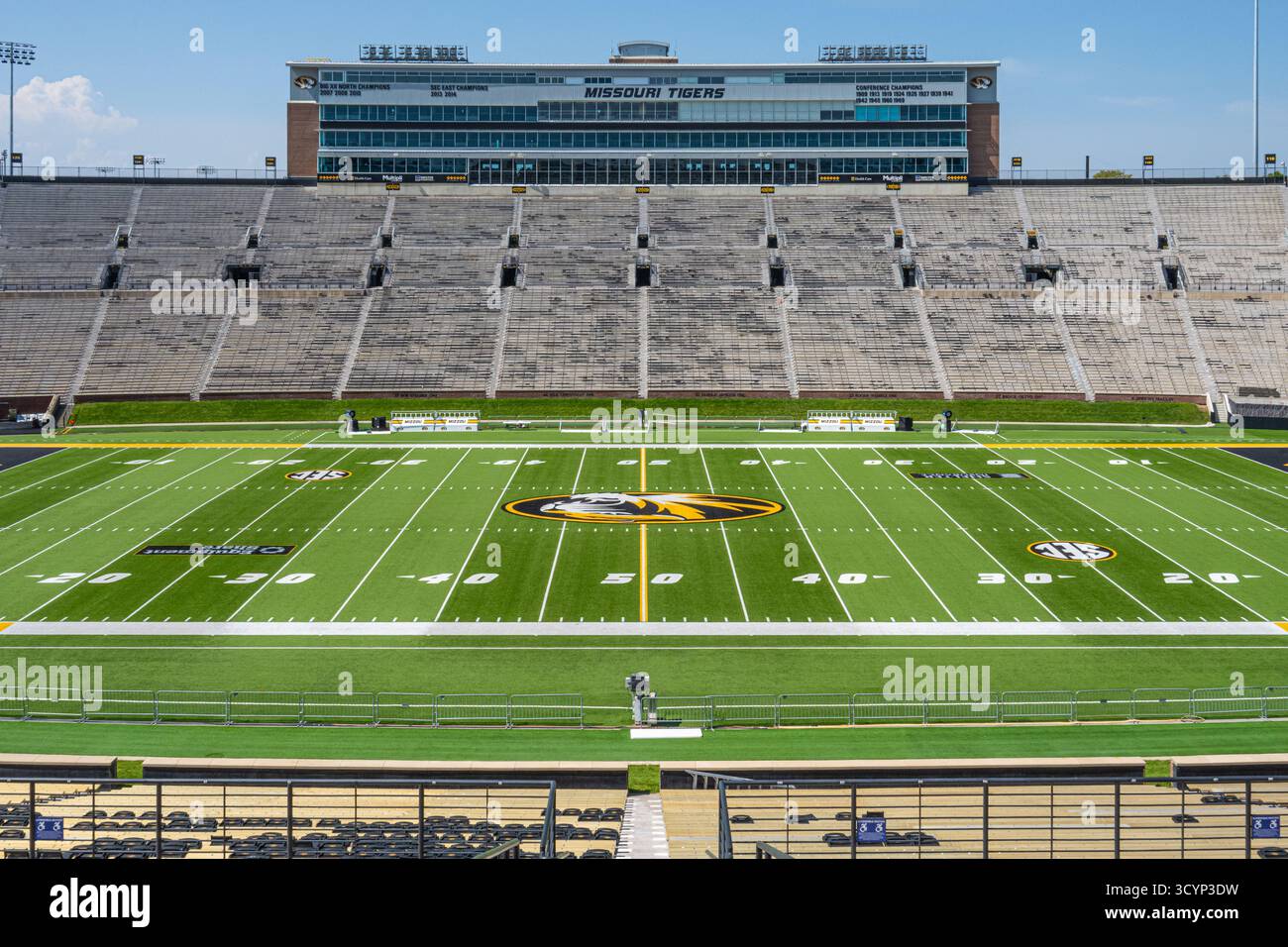 Faurot Field au Memorial Stadium sur le campus de l'Université du Missouri à Columbia, Missouri. (ÉTATS-UNIS) Banque D'Images