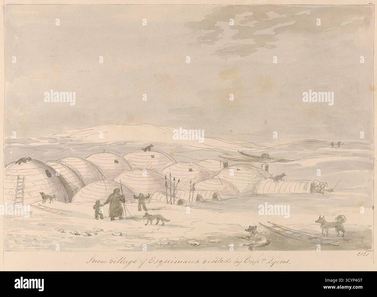 Charles Hamilton Smith - Village des neiges des Inuits visité par le capitaine Lyons - Yale Center for British Art Banque D'Images