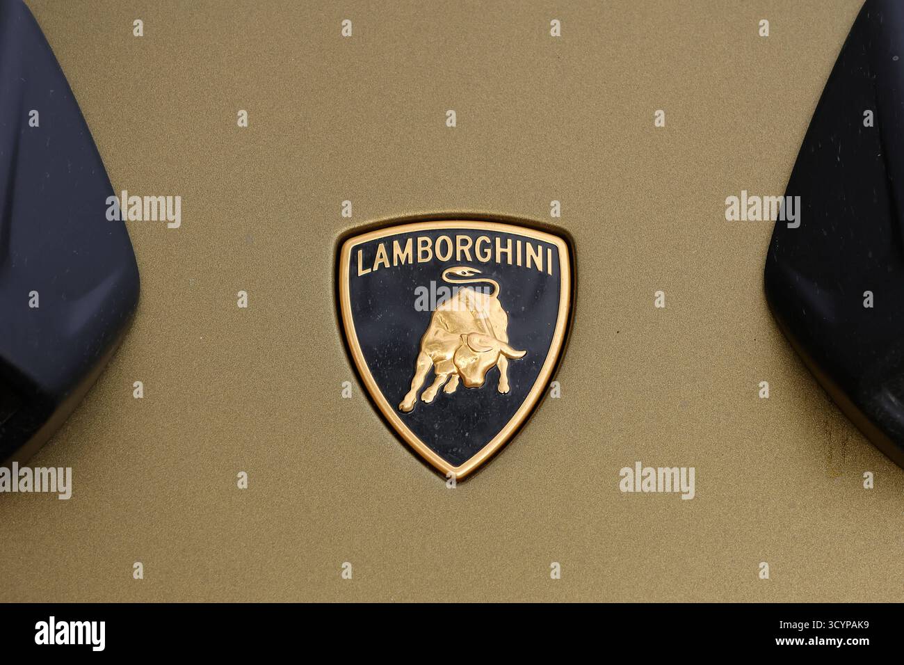 lamborghini huracan sterrato 19.10.2025, Chemnitz, Schloßteich, Promenadenstraße, Chemnitz scheint doch eine Stadt der Reichen und Schönen zu sein. IM bunten Herbstlaub am Straßenrand ein Lamborghini Huracan Sterrato, ein Traum für jeden Autoliebhaber.Der Huracan Sterrato bietet Fahrspaß in einer neuen dimension. Er ist der erste Supersportwagen, der auch abseits des asphalts an die Grenzen geht. dafür sorgt nicht nur die spezielle version des Fahrdynamiksystems LDVI Lamborghini Dinamica Veicolo Integrata mit eigener Abstimmung der Fahrmodi Strada und SPORT, sondern auch der brandneue Fahrmodu Banque D'Images