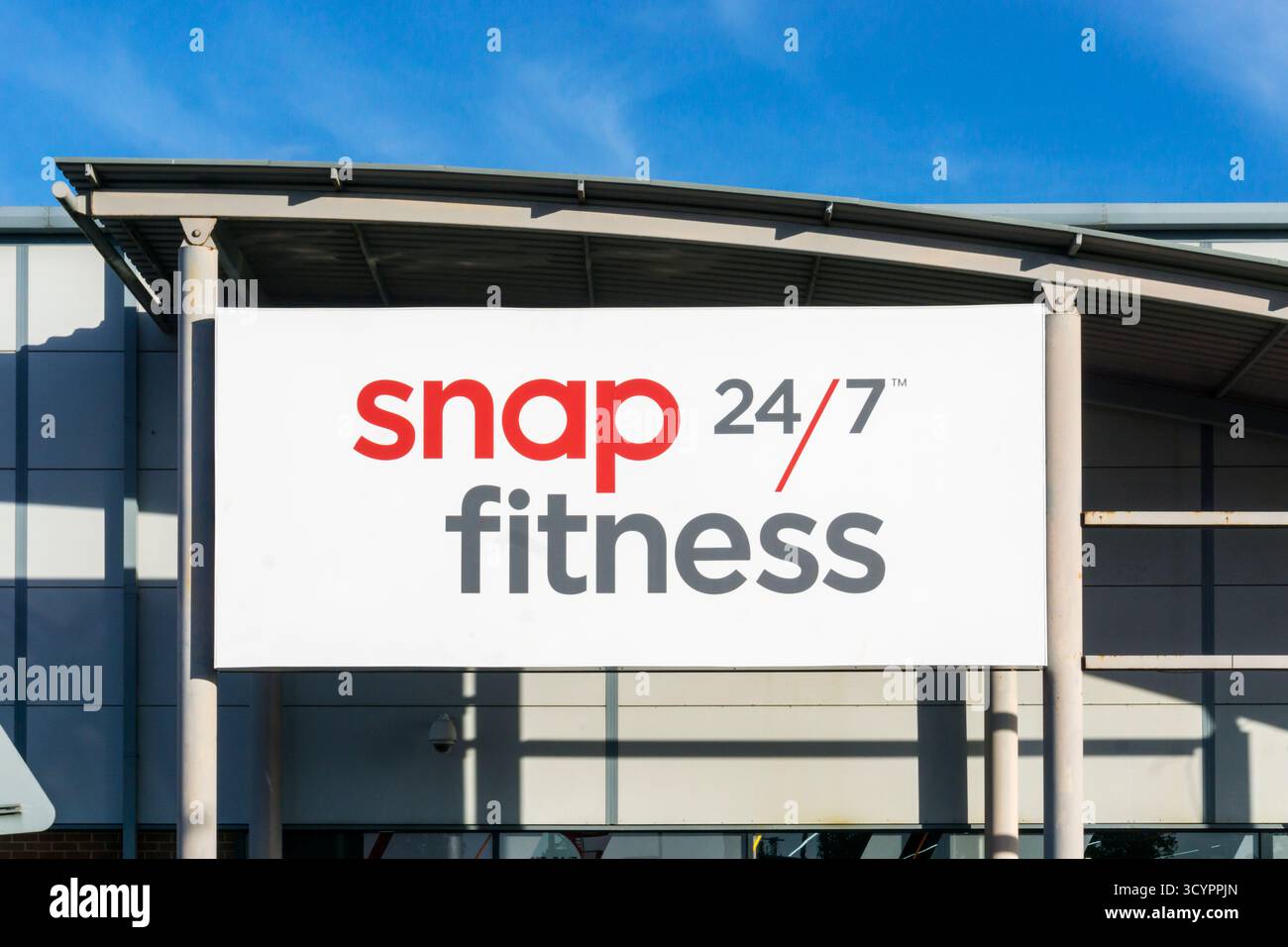 Signez dans les locaux de Snap 24/7 Fitness à King's Lynn, Norfolk. Banque D'Images