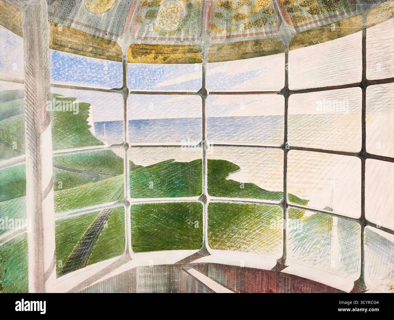 Eric Ravilious, phare de Beachy Head (belle tout), aquarelle, 1939 Banque D'Images