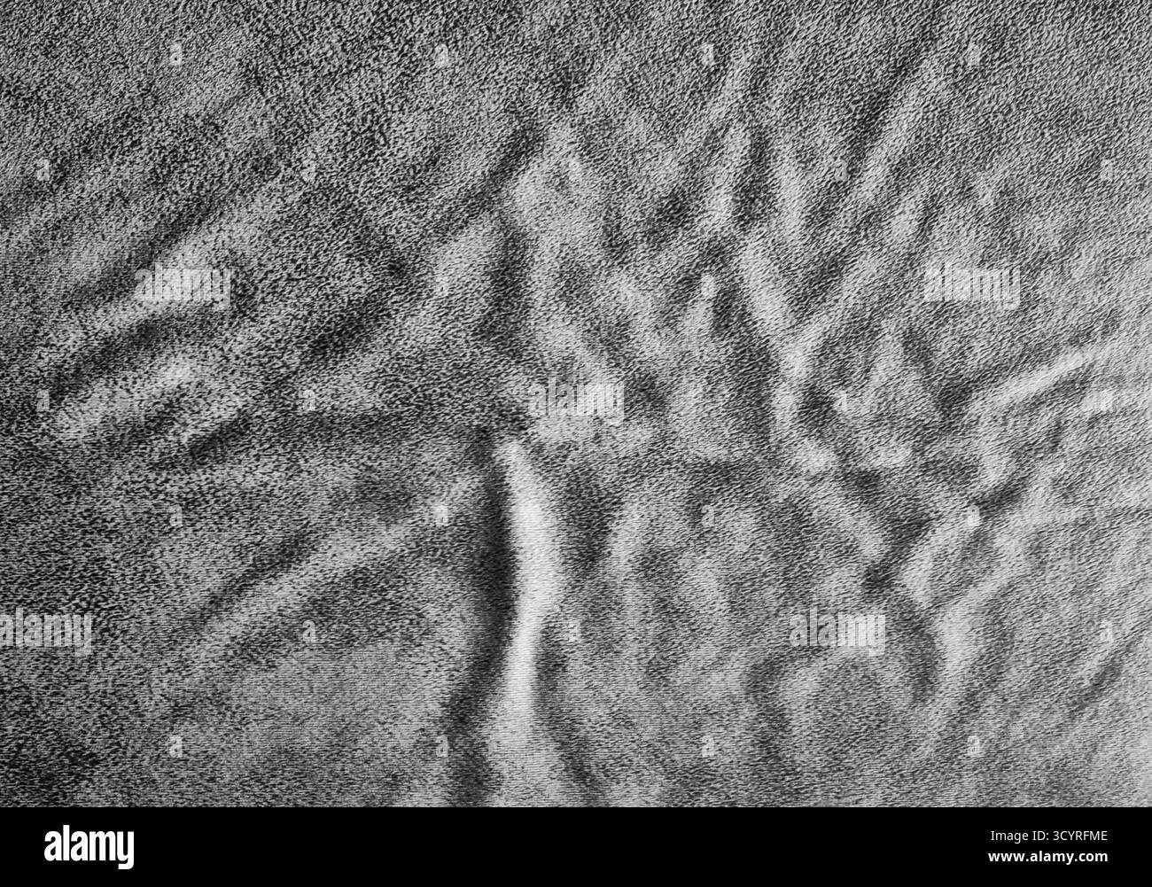 Nature ridée. Paysage abstrait. Après-coup de siège. Teintes monochromes. Banque D'Images