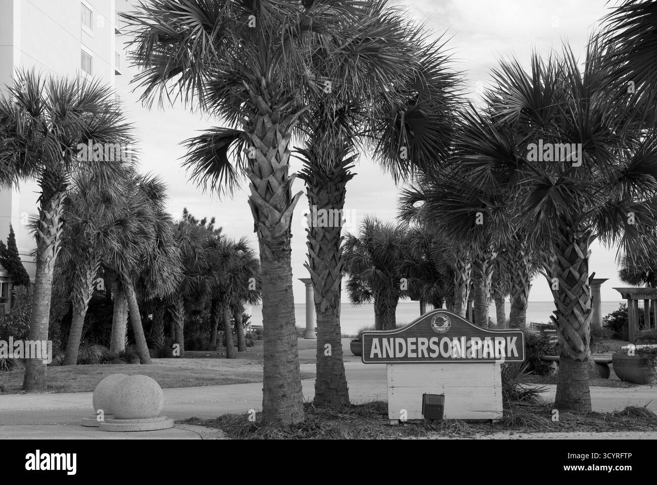 Anderson Park à côté de Camelot Hotel à Myrtle Beach, Caroline du Sud, États-Unis. Banque D'Images