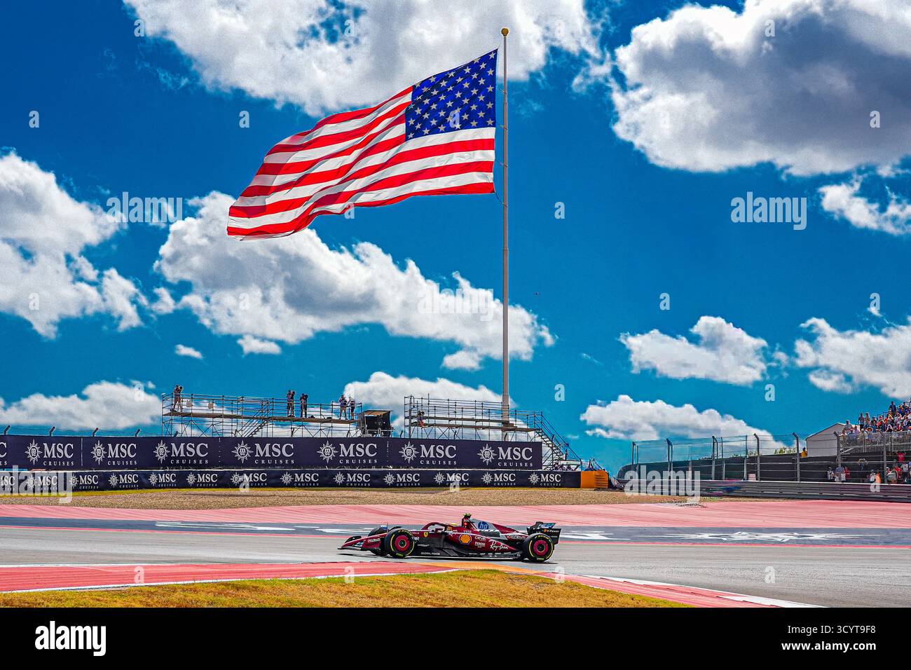 Charles Leclerc (mon) - Scuderia Ferrari - Ferrari SF-25 - Ferrari pendant la formule 1 MSC Cruises, États-Unis. 10 août 2025. Grand Prix 2025, Austin, TX, USA, du 16 au 19 octobre 2025. 19e manche du Championnat du monde FIA de formule 1 2025. (Photo de Alessio de Marco/Sipa USA) crédit : Sipa US/Alamy Live News Banque D'Images