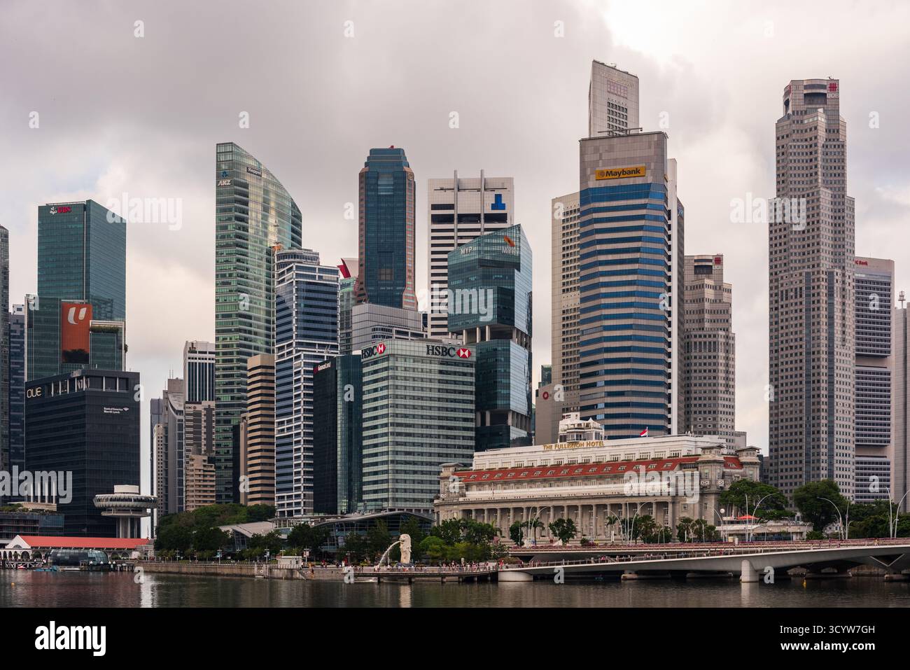 Singapour - 19 octobre 2018 : paysage urbain du centre-ville cœur de la zone centrale de la ville de Singapour. Banque D'Images