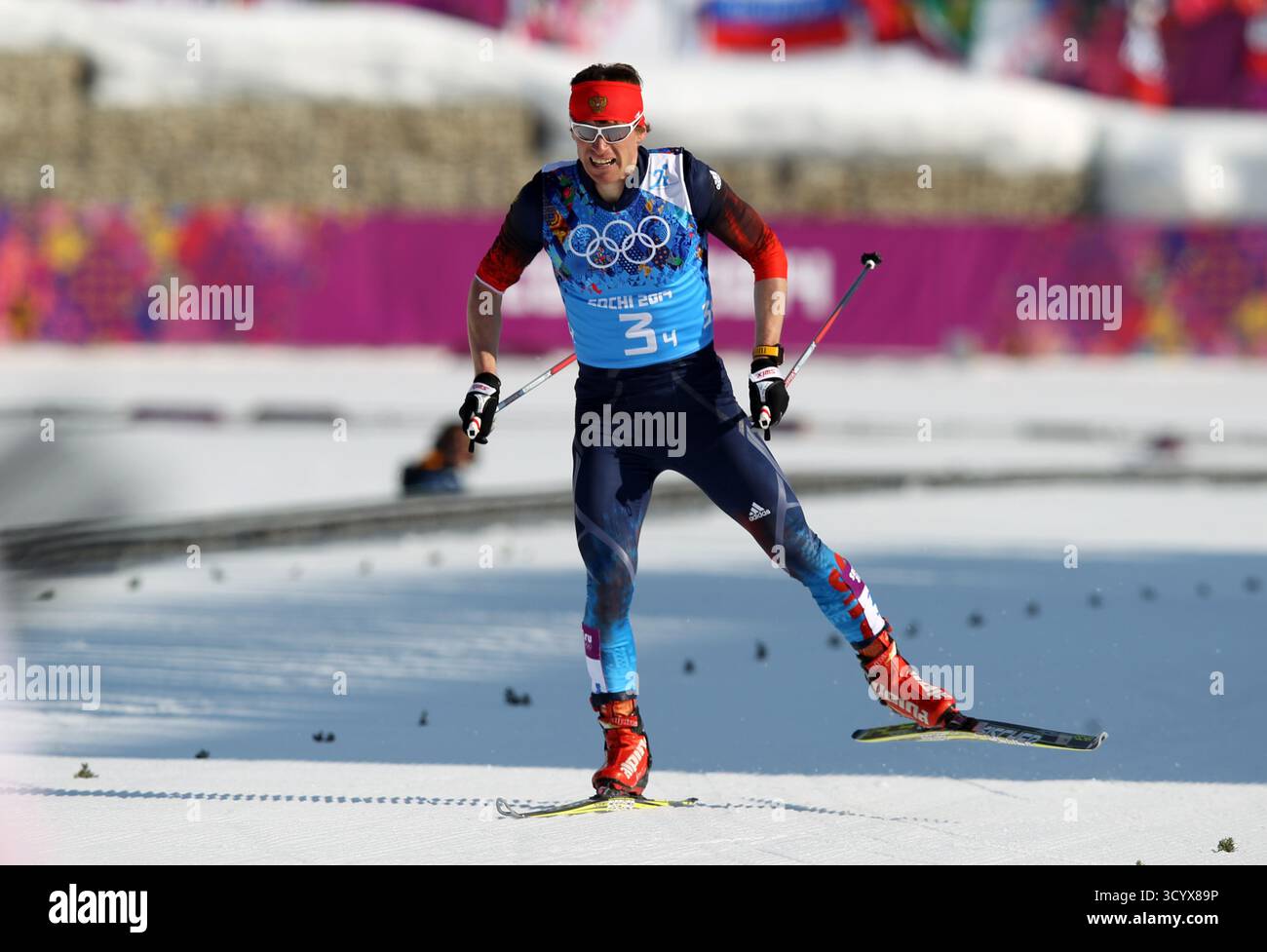 Deuxième place pour l'équipe Russie 3-4 b / F VYLEGZHANIN Maxim Cross - Country hommes Relais 4 x 10 km Laura Cross Country Center XXII Jeux Olympiques d'hiver Sotchi 2014 © diebilderwelt / Alamy Stock Banque D'Images