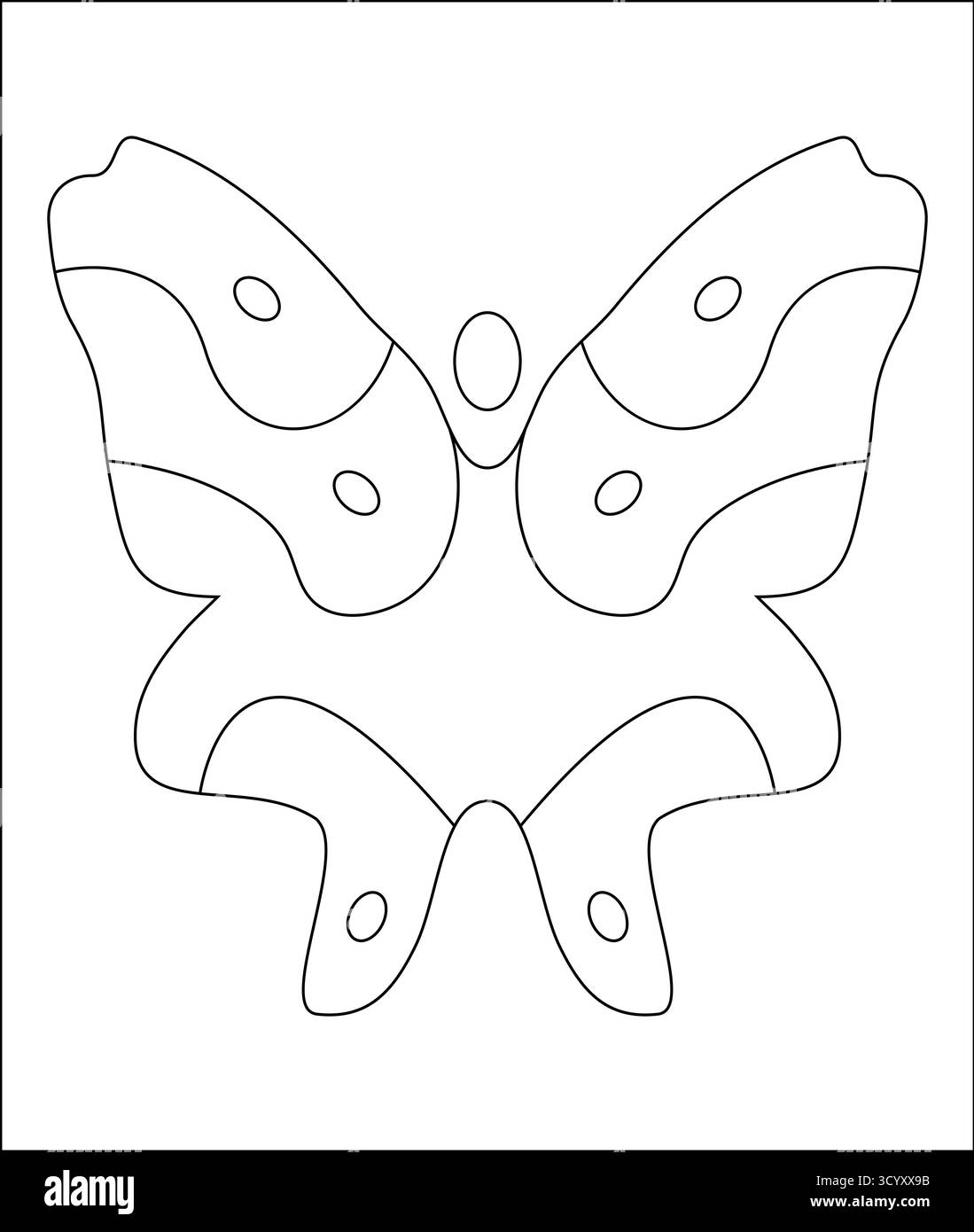 Dessin de contour de papillon dispose de formes abstraites simples parfaites pour les enfants coloriant la page de livre Illustration de Vecteur