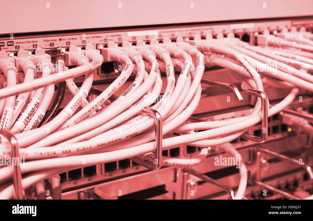 Panneau de brassage LAN réseau panneau de brassage LAN réseau Banque D'Images