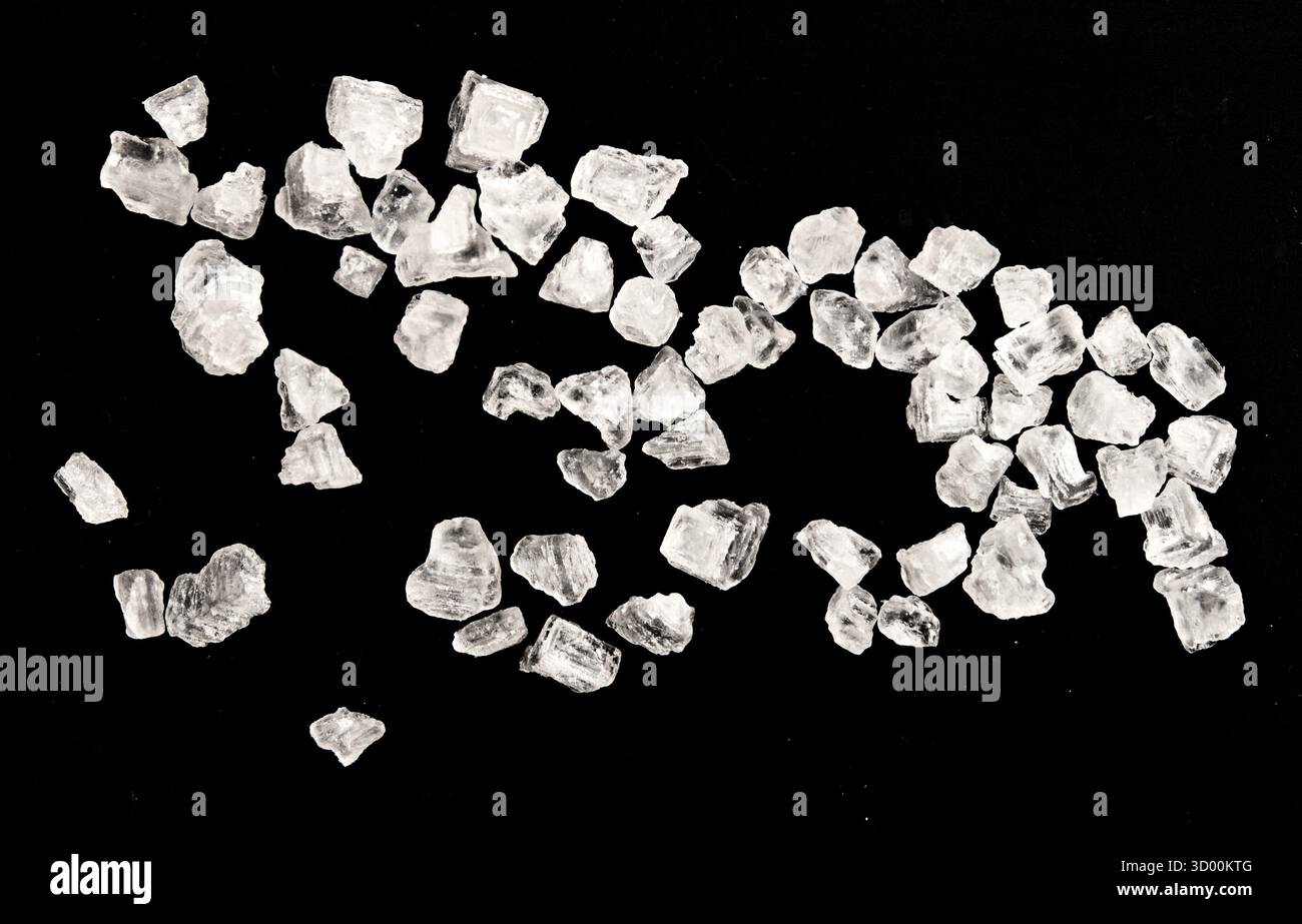 Sel sur fond noir Banque D'Images