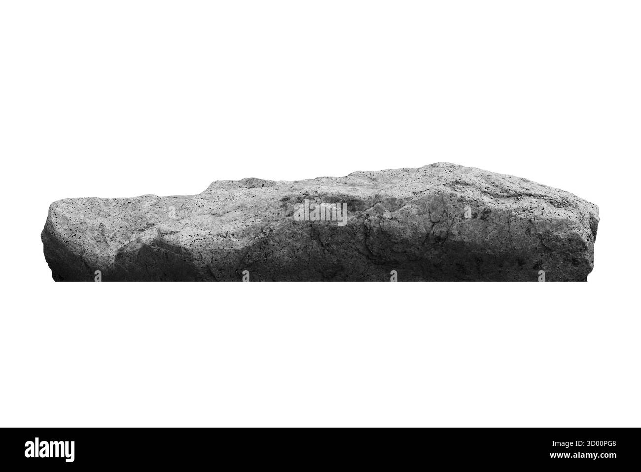 roche isolée sur fond blanc. Banque D'Images