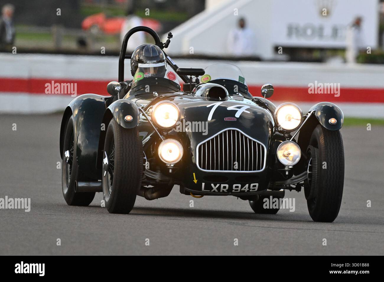 John Thompson, Bob Francis, Allard J2, Freddie March Memorial Trophy, une course de soixante minutes dans le crépuscule tôt, un événement à deux pilotes pour les voitures de sport remi Banque D'Images