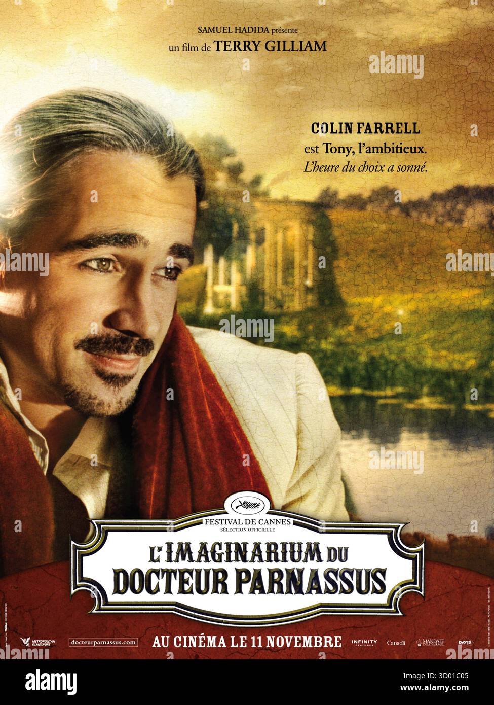 L'Imaginarium du Docteur Parnassus année : 2009 réalisé par : Terry Gilliam Colin Farrell personnage affiche française Banque D'Images