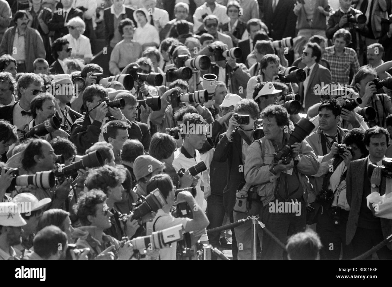 Ivan Lendl bat Mikael Pernfors en finale de l'Open de France le 8 juin 1986. Banque D'Images