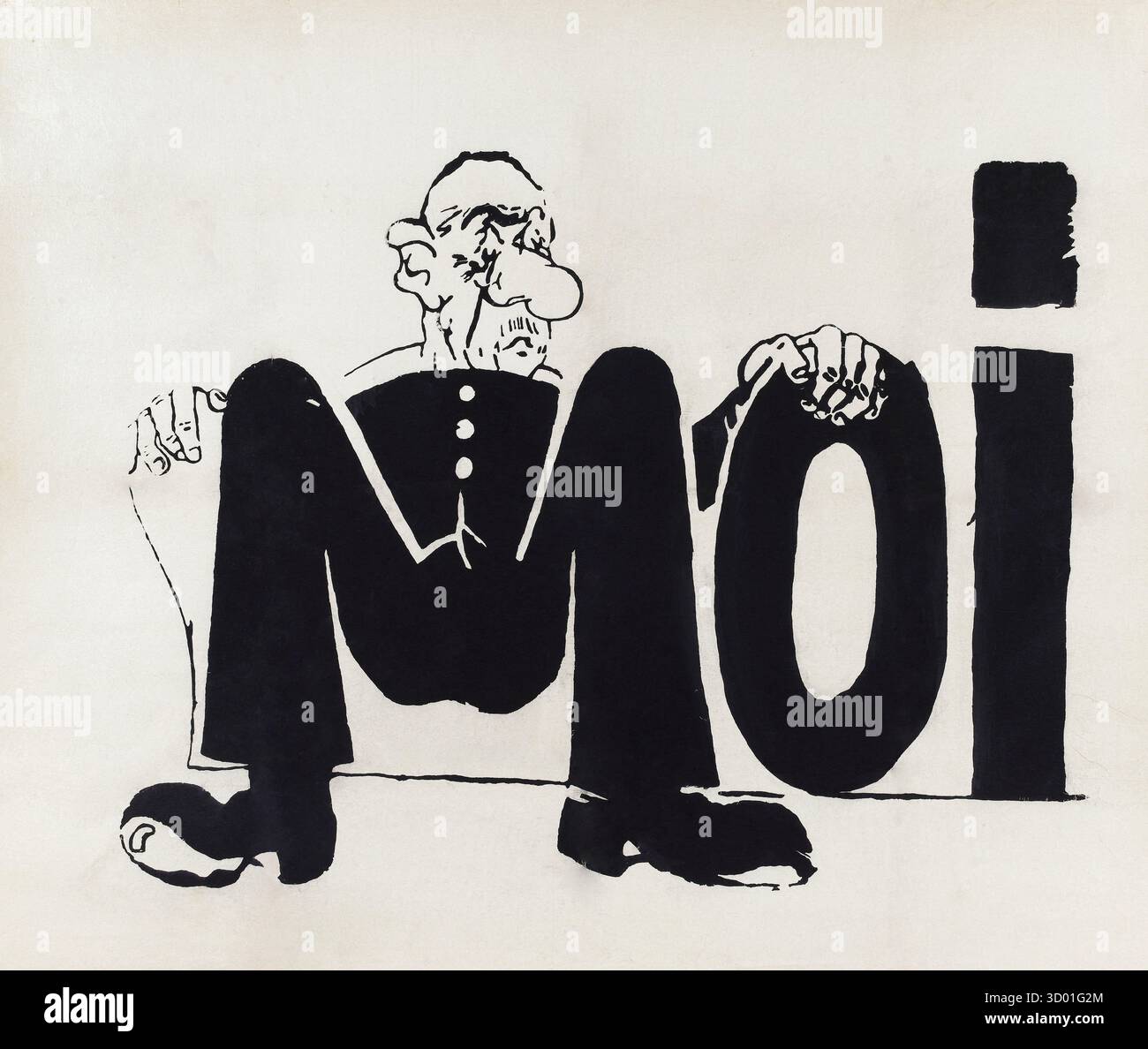 Me caricature de Charles de Gaulle dessinée en mai 68 collection privée Banque D'Images