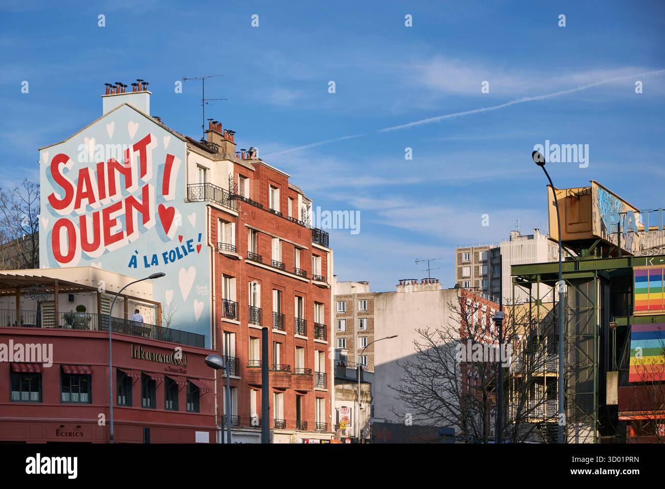 France, Seine Saint Denis, Saint Ouen, le Restaurant le Bouillon du Coq du chef étoilé Thierry Marx et la patinoire conçue par Paul Chemetov Banque D'Images