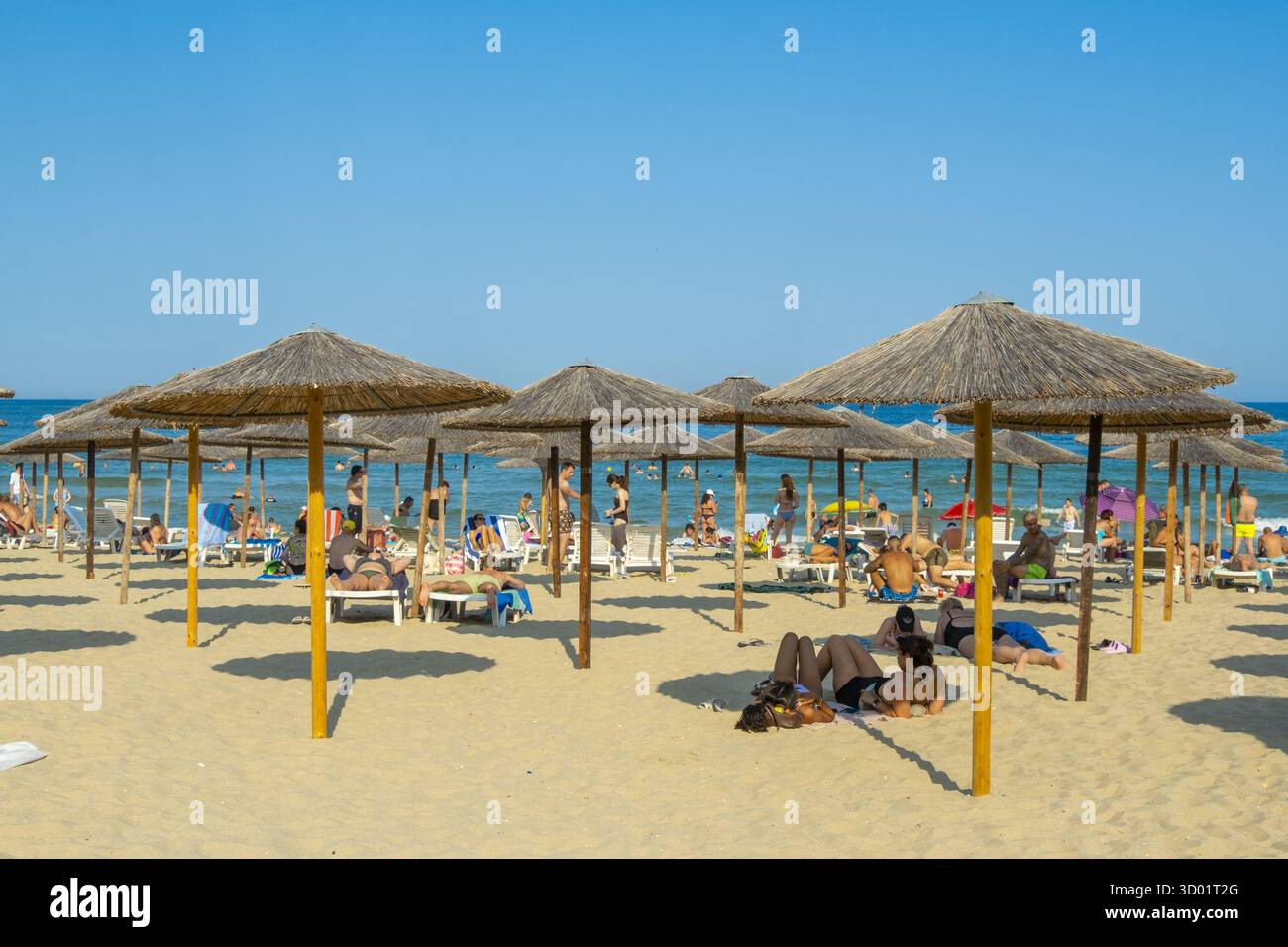 Bulgarie, côte de la mer Noire, Varna, plage Banque D'Images