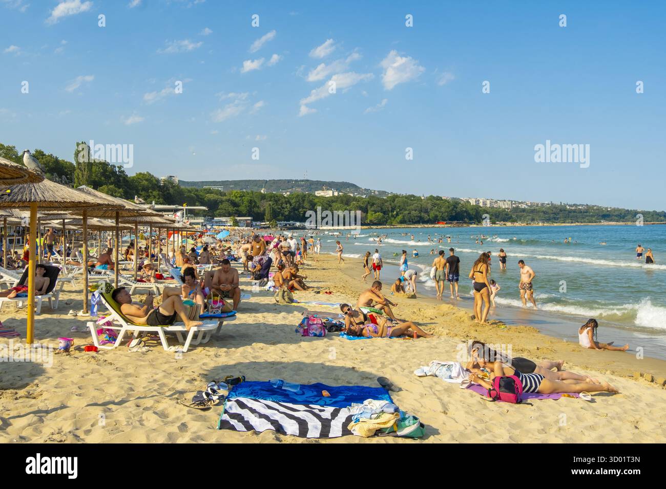 Bulgarie, côte de la mer Noire, Varna, plage Banque D'Images