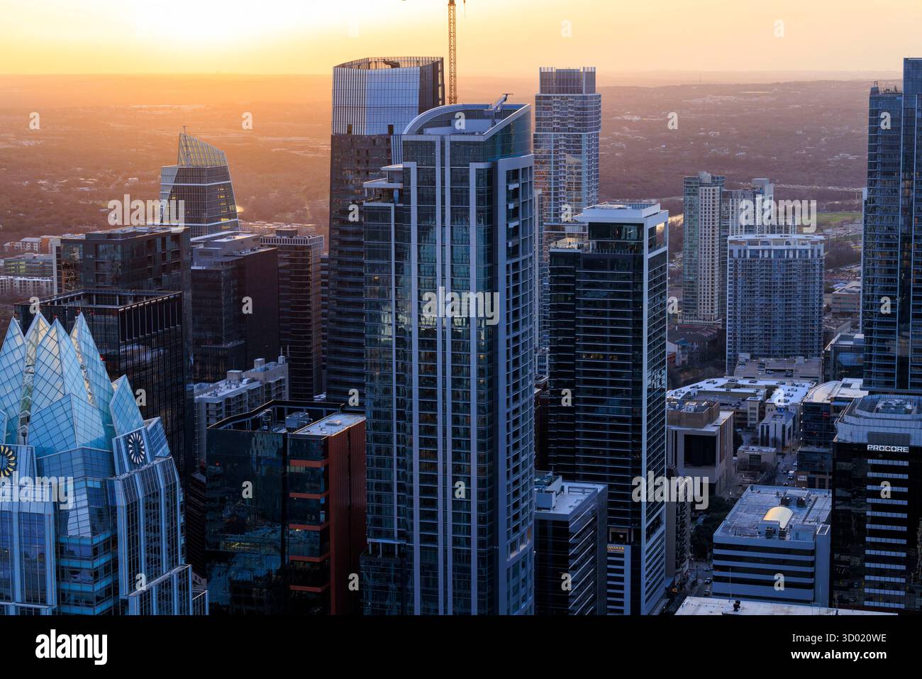 États-Unis, Texas, Austin, centre-ville, centre-ville (vue aérienne) Banque D'Images