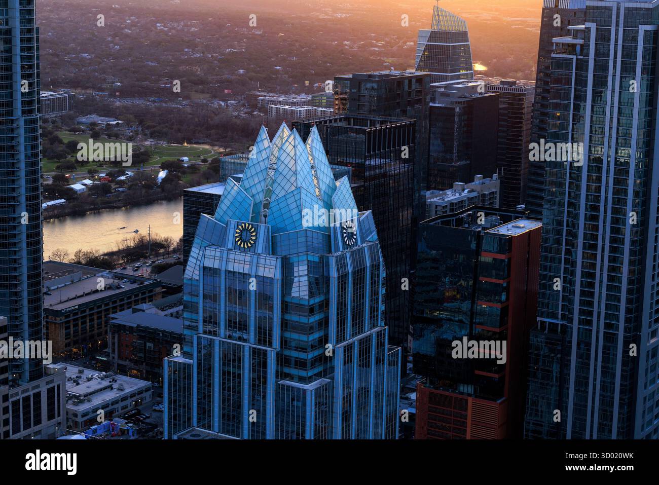 États-Unis, Texas, Austin, centre-ville, centre-ville (vue aérienne) Banque D'Images