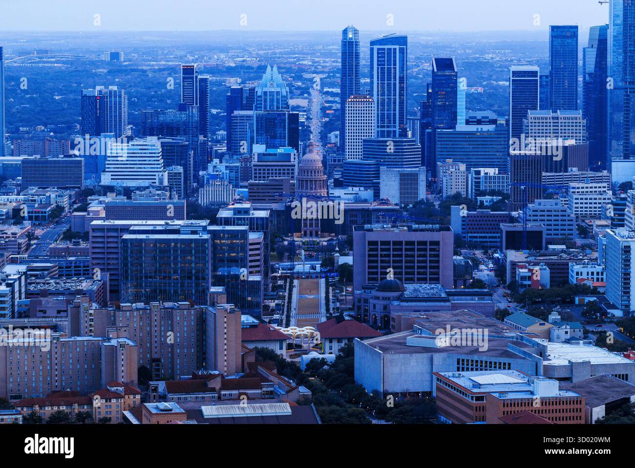 États-Unis, Texas, Austin, centre-ville, centre-ville (vue aérienne) Banque D'Images