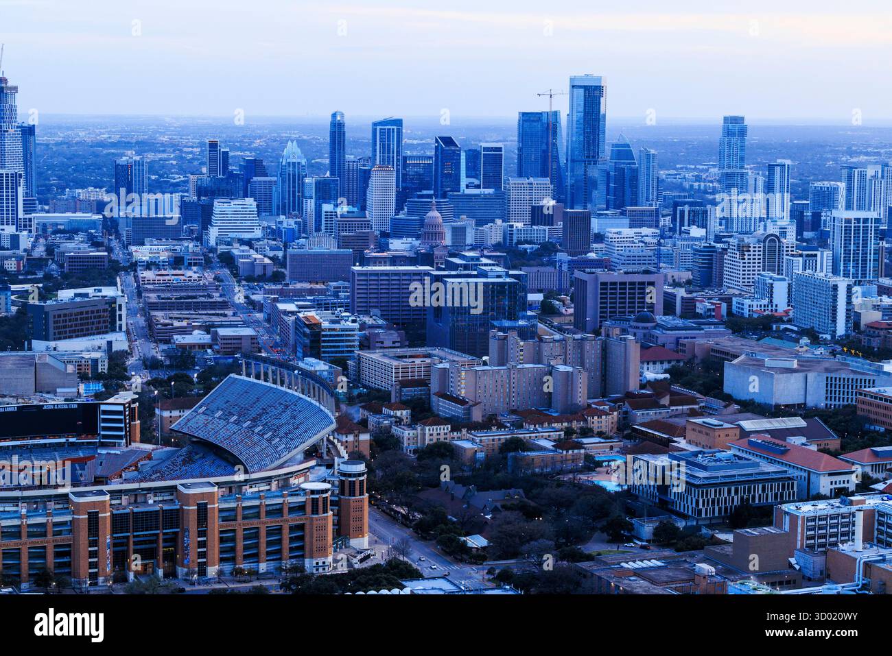 États-Unis, Texas, Austin, centre-ville, centre-ville (vue aérienne) Banque D'Images