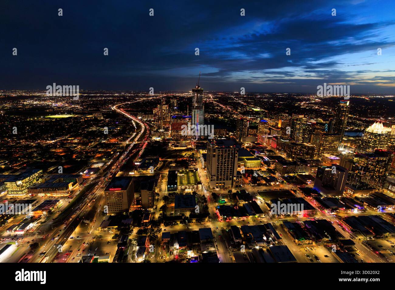 États-Unis, Texas, Austin, centre-ville, centre-ville (vue aérienne) Banque D'Images