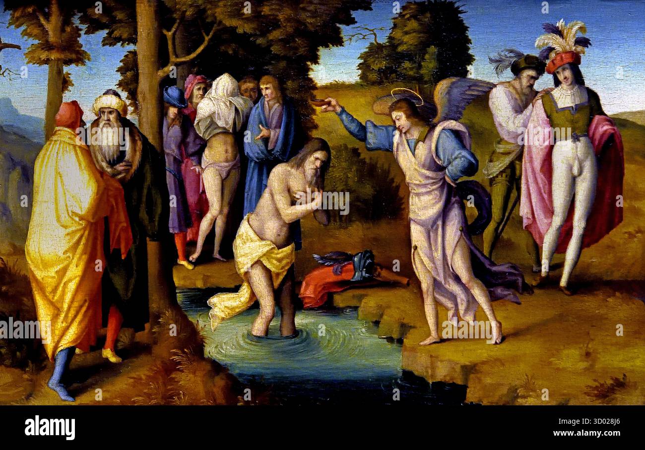 Joseph présente son père et ses frères à Pharaon 1516 Francesco Granacci 1469 -1543 est un peintre italien de la Renaissance. Florence Italie Banque D'Images Joseph présente son père et ses frères à Pharaon 1516 Francesco Granacci 1469 -1543 est un peintre italien de la Renaissance. Florence Italie Banque D'Images