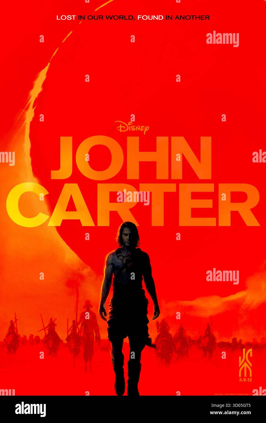 John carter (2012) réalisé par Andrew Stanton et mettant en vedette Taylor Kitsch, Lynn Collins et Willem Dafoe. Un vétéran de l'armée confédérée inexplicablement transporté sur mars est impliqué dans une bataille entre ses royaumes belligérants. Affiche avancée AMÉRICAINE UNIQUEMENT POUR USAGE ÉDITORIAL. Crédit : BFA / Walt Disney Pictures Banque D'Images