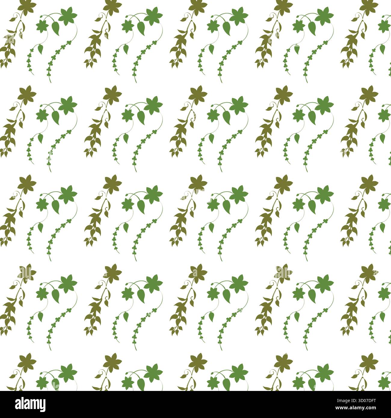 Motif de vignes à feuilles vertes Illustration de Vecteur